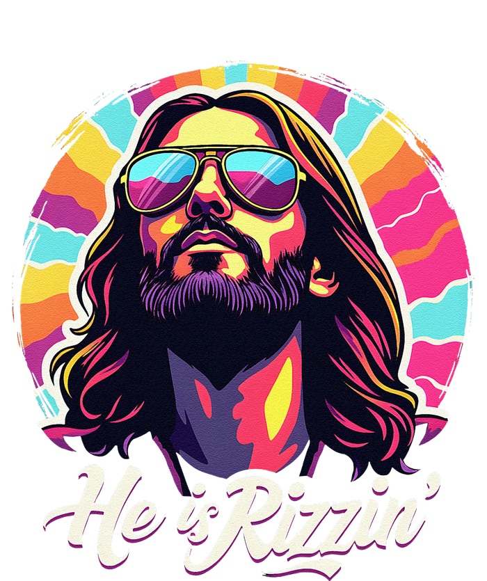 Retro Vintage Jesus Christian He Is Rizzin Jesus Is Rizzen T-Shirt