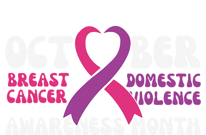 October Breast Cancer And Domestic Violence Awareness Month V-Neck T-Shirt