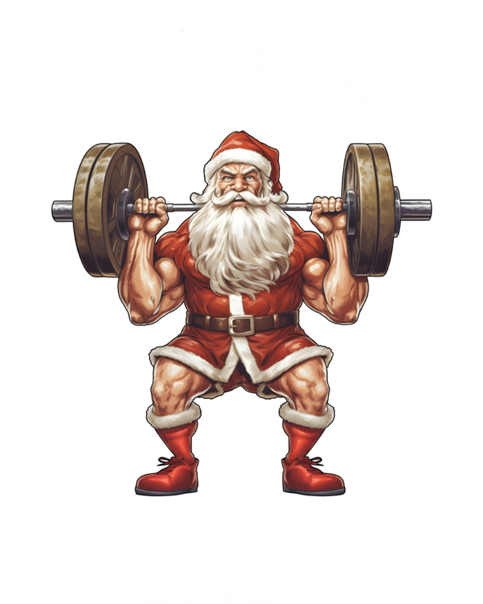 Its Leg Day Santa Claus Exercise Christmas Barbell Squat Fun Gift Full-Length Apron With Pockets