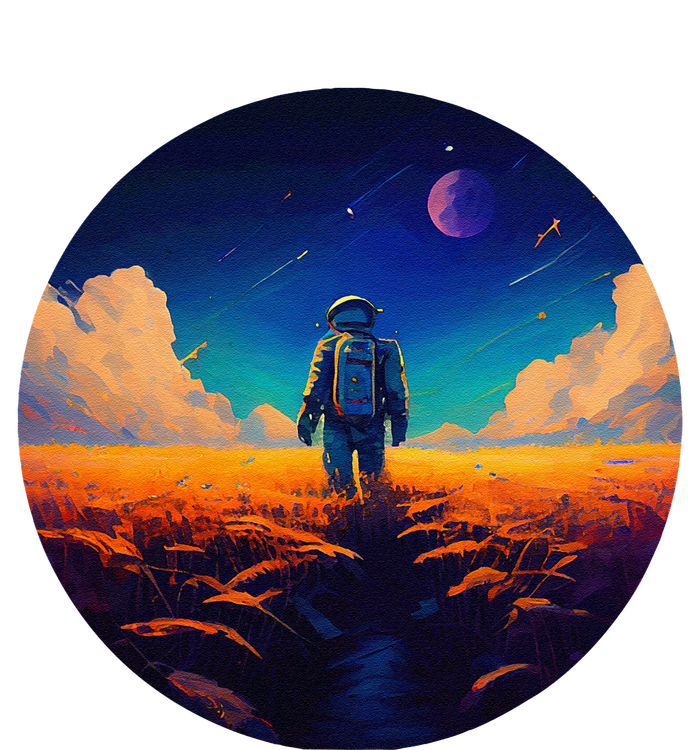 Stargazing Astronaut In Wheat Field Cosmos T-Shirt