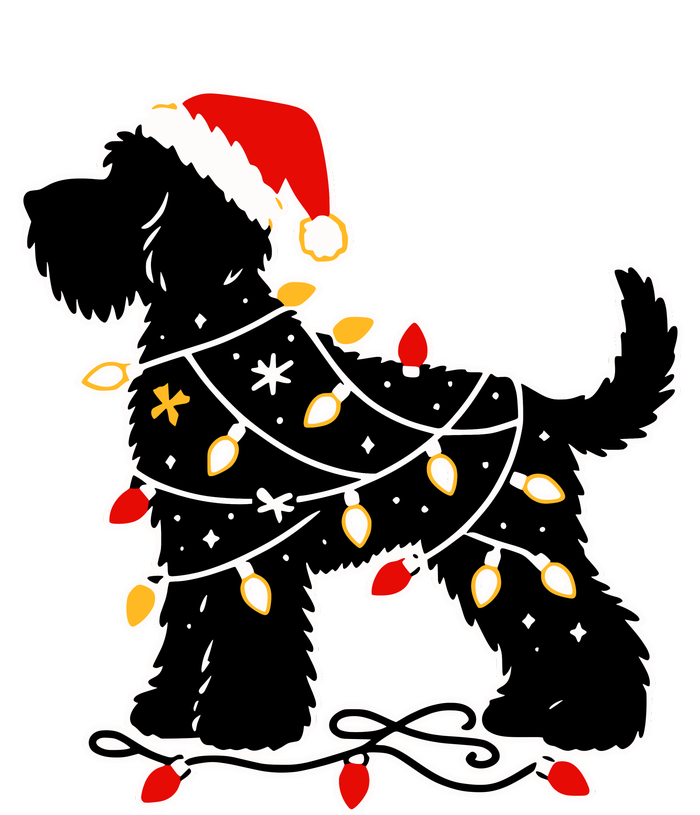 Santa Puppy Christmas Lights Adult ChromaSoft Performance T-Shirt