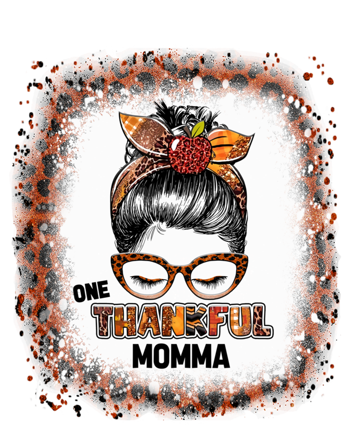 One Thankful Momma Fall Costume Leaves Autumn Thanksgiving Meaningful Gift V-Neck T-Shirt