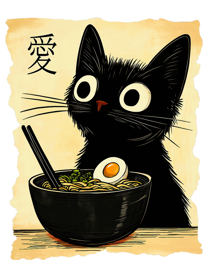 Funny Cat Ramen Graphic Japanese Kawaii Anime Cat T-Shirt