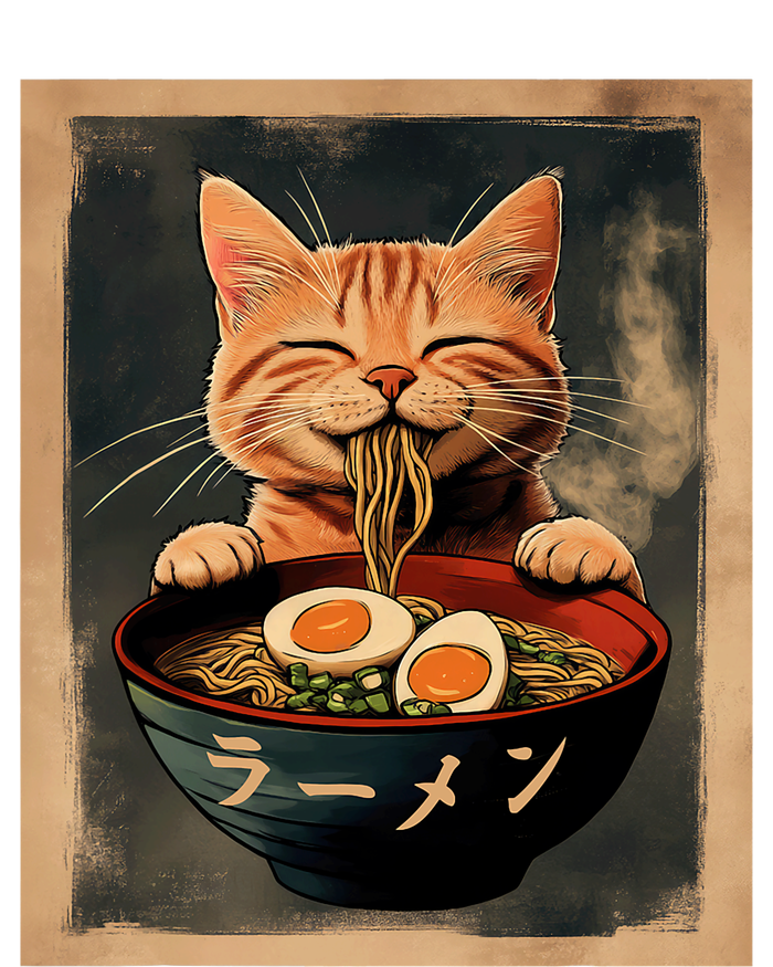 Funny Ginger Cat Ramen Japanese Graphic Kawaii Anime T-Shirt