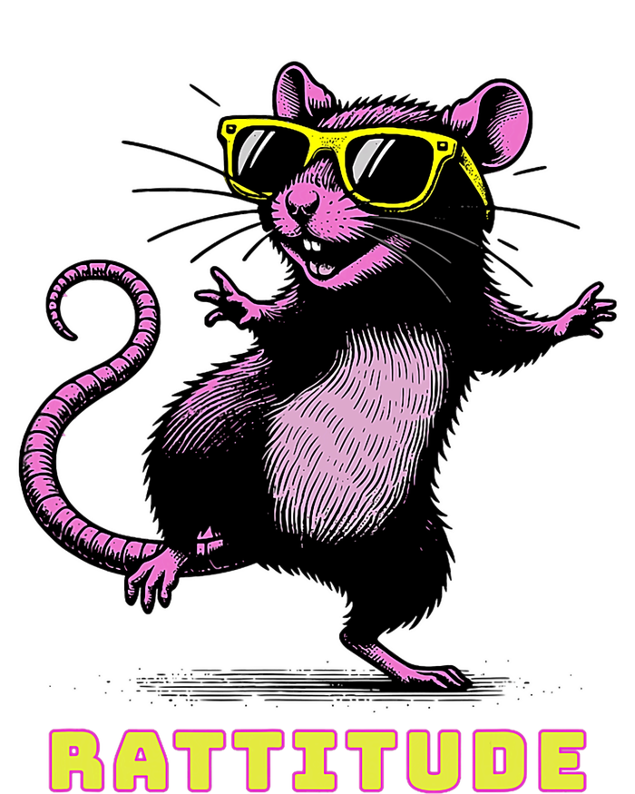 Funny Rat Meme Rattitude Rat Sunglasses Dancing High Crown Mesh Back Trucker Hat