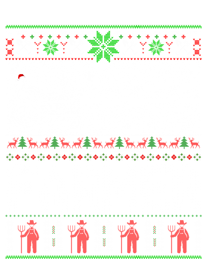 Farmer Tractor Sleigh Reindeer Christmas Ugly Xmas Funny Gift T-Shirt