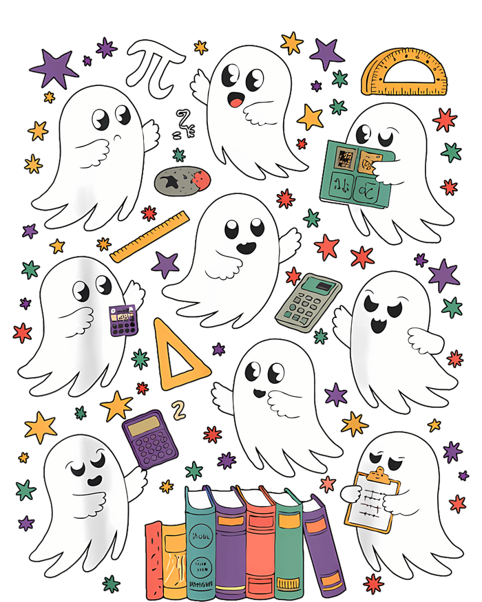 Halloween Math Teacher Ghost Math Teacher Spooky Halloween Youth Performance Sprint T-Shirt