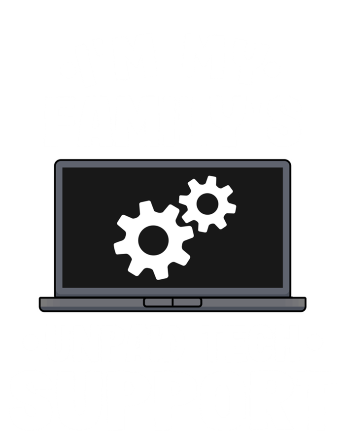 IM My FamilyS Unpaid Tech Support Funny Computer Engineer Cute Gift Stripe Pom Pom Beanie