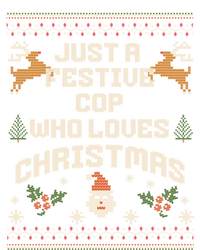 Just A Cop Who Loves Christmas Ugly Holiday Police Officer Gift Button