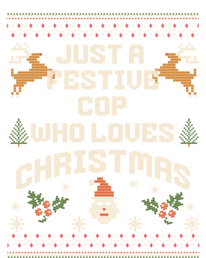 Just A Cop Who Loves Christmas Ugly Holiday Police Officer Gift Button