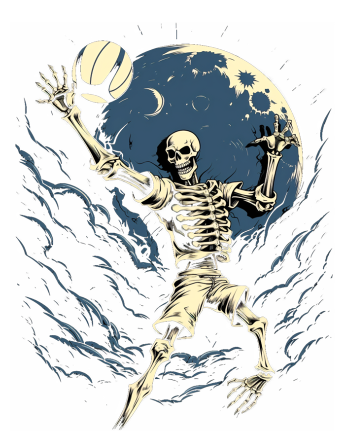 Skeleton Playing Volleyball Halloween Volleyball Player Gift T-Shirt