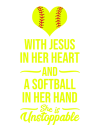 Softball With Jesus In Her Heart Softball Pitcher Cute Gift T-Shirt