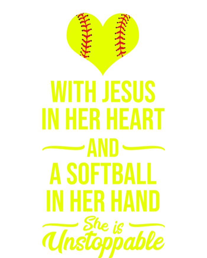 Softball With Jesus In Her Heart Softball Pitcher Cute Gift T-Shirt