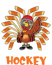 Thankful For Hockey Funny Turkey Thanksgiving Hockey Lover Cute Gift Sustainable Knit Beanie