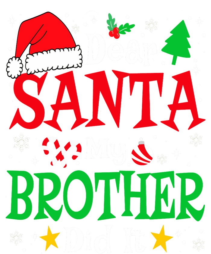 Dear Santa My Brother Did It Funny Christmas Pajama Family Women's Long Sleeve Flannel Pajama Set 