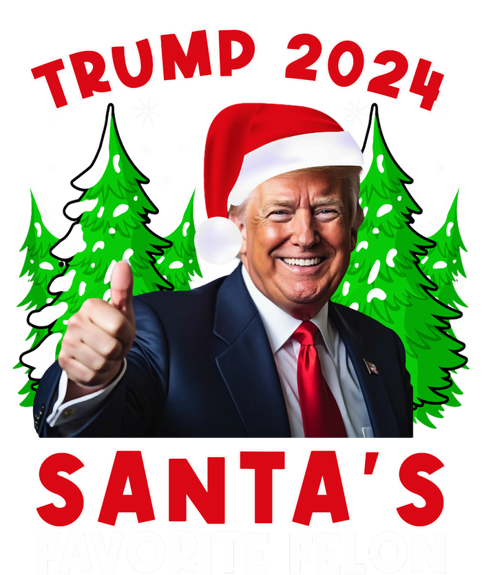 SantaS Favorite Felon Funny Christmas Trump Santa Hat T-Shirt