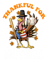 Thankful For Softball Turkey Funny Thanksgiving Softball Gift Tall Long Sleeve T-Shirt