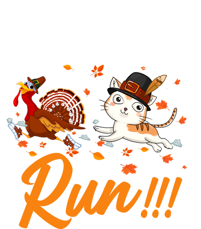 Trot Squad Run Thanksgiving Cat Turkey Running Runner Cute Gift T-Shirt