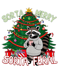 Funny Christmas Raccoon Sorta Merry Sorta Santa Feral Xmas Women's T-Shirt