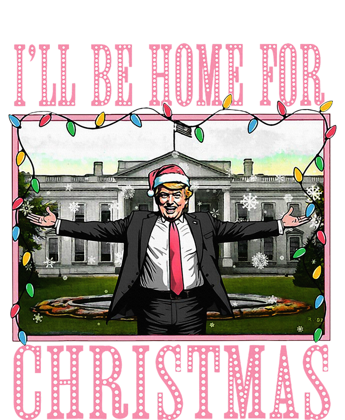 ILl Be Home For Christmas Funny Santa Claus Trump 2024 Full-Length Apron With Pockets