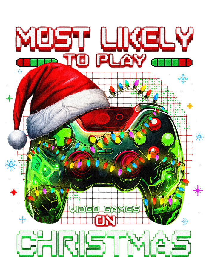 Most Likely To Play Video Games On Christmas Santa Gift Premium T-Shirt