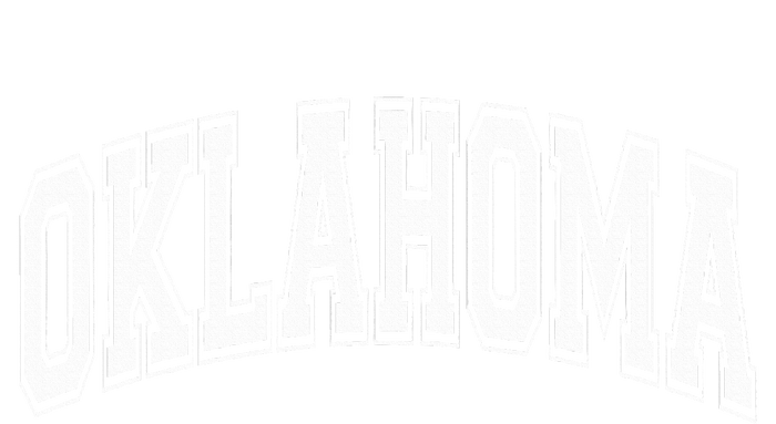 Oklahoma Ok Varsity Style White Text Cropped Pullover Crew