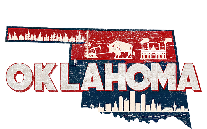 O.K.L.A.H.O.M.A State Map Road Trip Oklahoma City Tulsa Norman Flexfit Unipanel Trucker Cap