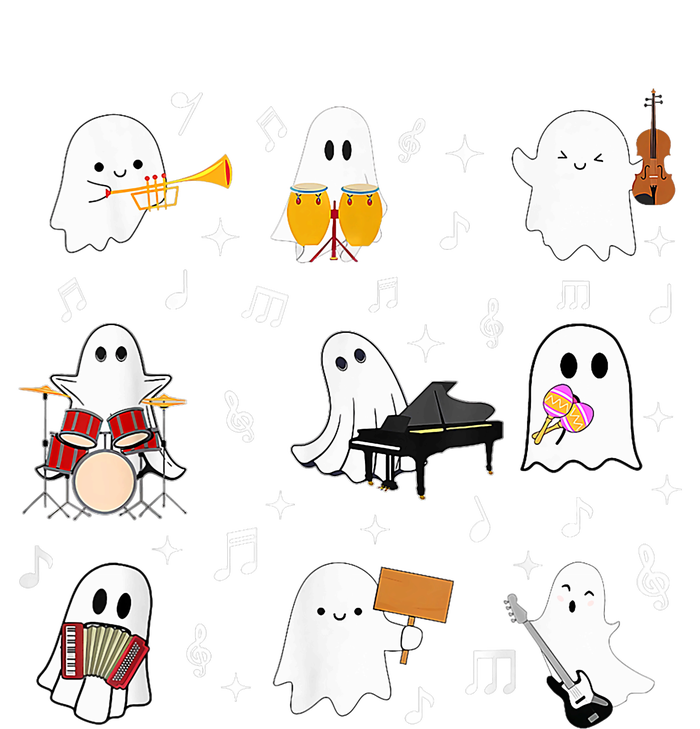 Halloween Music Teacher Ghost Playing Musical Instruments Kids T-Shirt