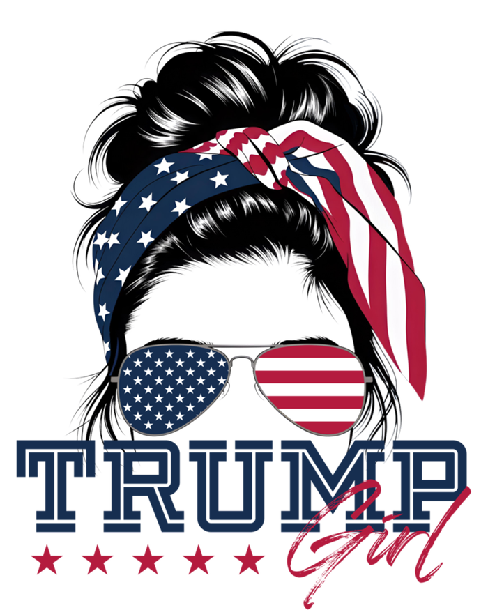 Trump Messy Bun Trump 2024 Election American Flag Meaningful Gift T-Shirt