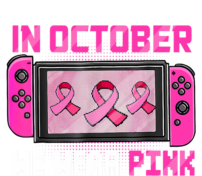 In October We Wear Breast Cancer Gaming Grommeted Golf Towel