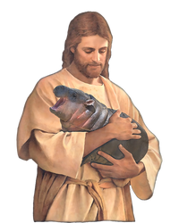 Jesus Loves Moo Deng Bouncy Pig Cute Baby Hippo Meme Daily Commute Backpack