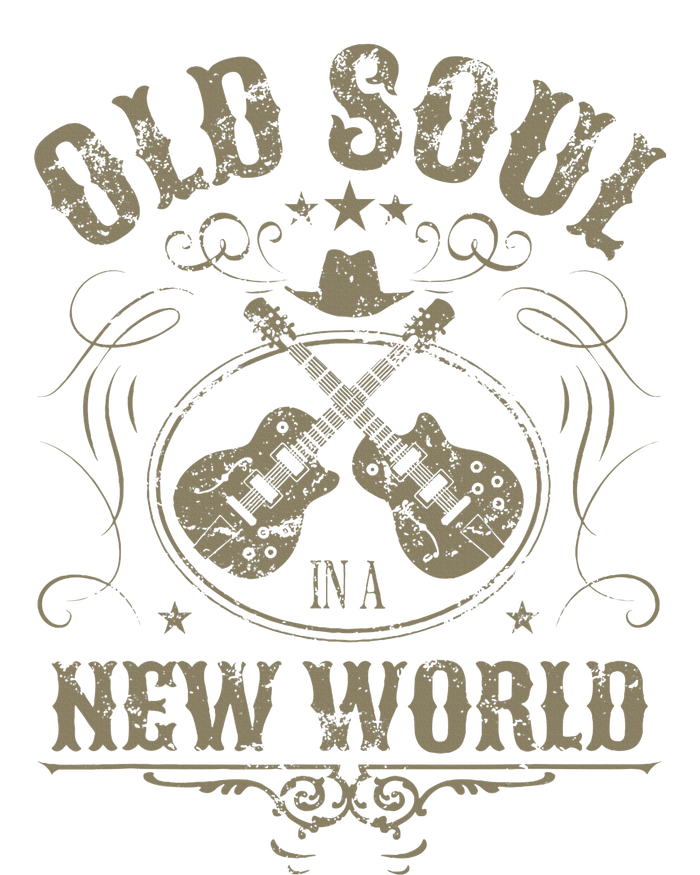 Old Soul In A New World Country Bluegrass Music Guitar Fan Women's Racerback Cropped Tank