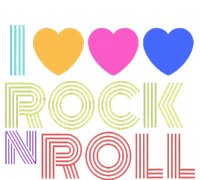 Retro 80s Hearts I Love Rock N Roll Music For Fans Young Tall Long Sleeve T-Shirt