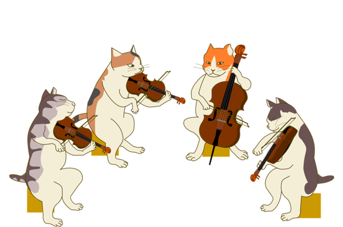 Fun Cats Playing Violin Cello Gift Music Cat Lover Full-Length Apron With Pockets