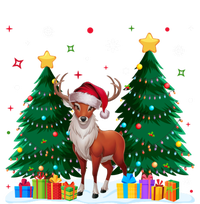 Funny Animal Lovers Deer Santa Hat Ugly Christmas T-Shirt