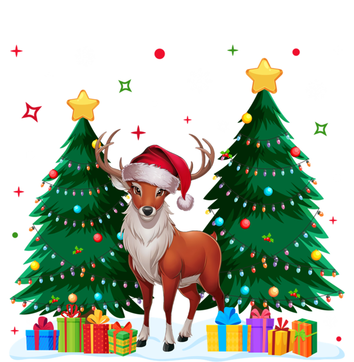 Funny Animal Lovers Deer Santa Hat Ugly Christmas T-Shirt