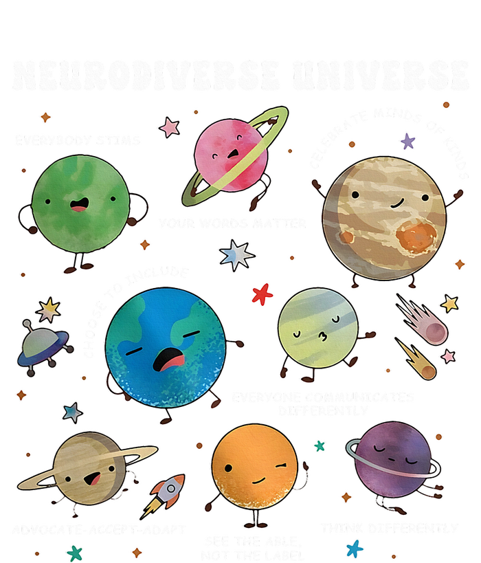 Neurodiverse Universe Space Planet Special Education Teacher T-Shirt