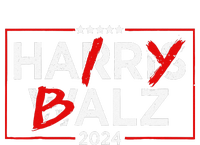 Funny Harris Walz 24 Hairy Balz 2024 Meme Democratics Vote Striped Beanie with Solid Band