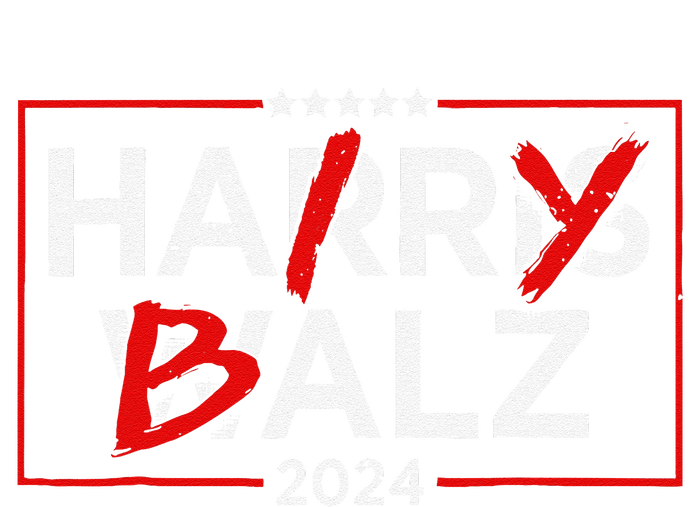 Funny Harris Walz 24 Hairy Balz 2024 Meme Democratics Vote Striped Beanie with Solid Band