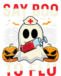 Say Boo To The Flu Vintage Halloween Ghost Nurse Boo To Flu Grommeted Golf Towel