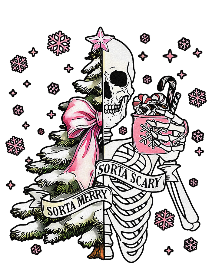 Funny Christmas Sorta Merry Sorta Scary Skeleton Xmas Tree Tank Top