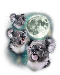 Three Koala Moon Cute Quirky Meme Howling Wildlife Koala Tie-Dye Long Sleeve Shirt