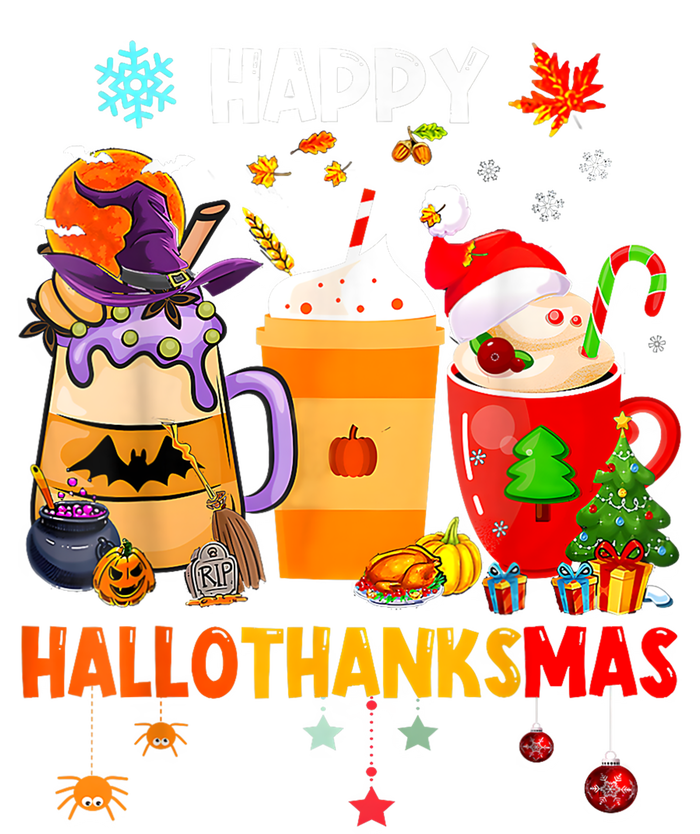 Happy Hallothanksmas Halloween Coffee Latte Thanksgiving T-Shirt