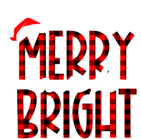 Merry And Bright Buffalo Plaid Red Santa Hat Christmas Xmas T-Shirt