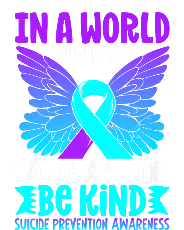 Be Kind Butterfly Teal Purple Ribbon Suicide Prevention T-Shirt