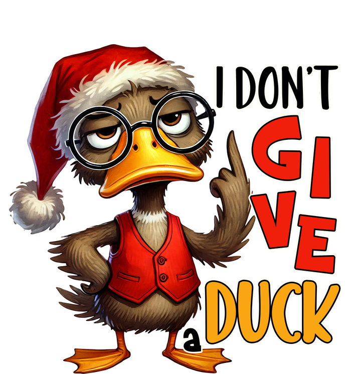 I Dont Give A Duck Funny Sarcastic Grumpy Duck Christmas High Crown Mesh Back Trucker Hat