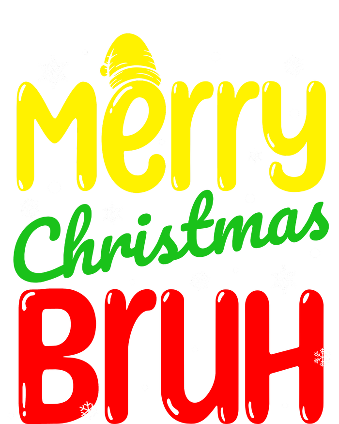 Merry Christmas Bruh Xmas Santa Claus Snow Flakes Boy Women's Flannel Pajama Set