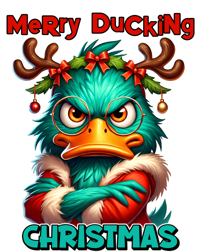 Merry Ducking Funny Sarcastic Grumpy Duck Christmas Toddler T-Shirt