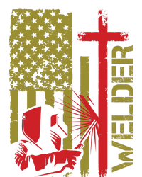 Weldingshirt Cross Christian Usa Flag Welder Dad Kids T-Shirt