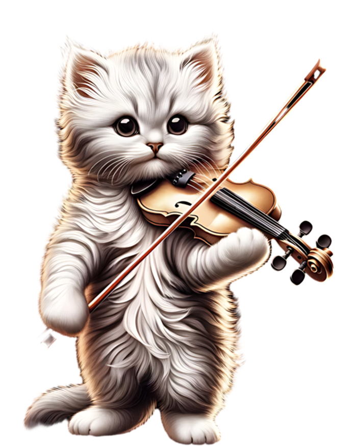 Funny Orchestra Musician Violinist Cute Cat Playing Violin T-Shirt